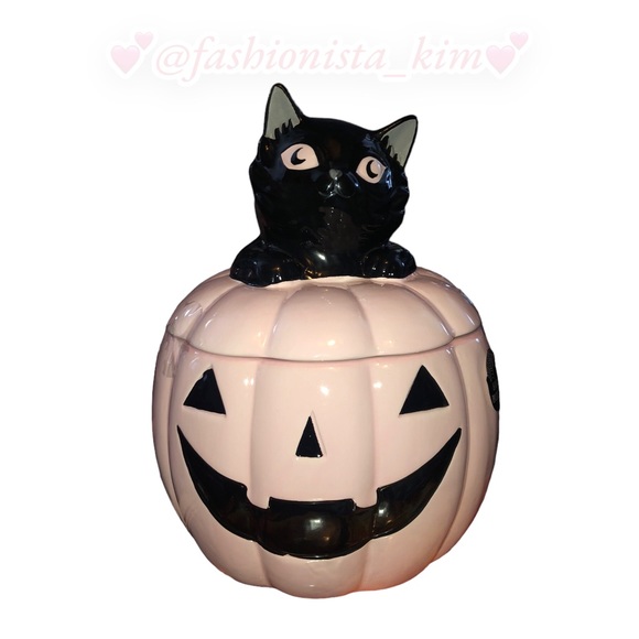 Cobwebs & Cauldrons Pink jack-o-lantern pumpkin canister - Picture 4 of 9